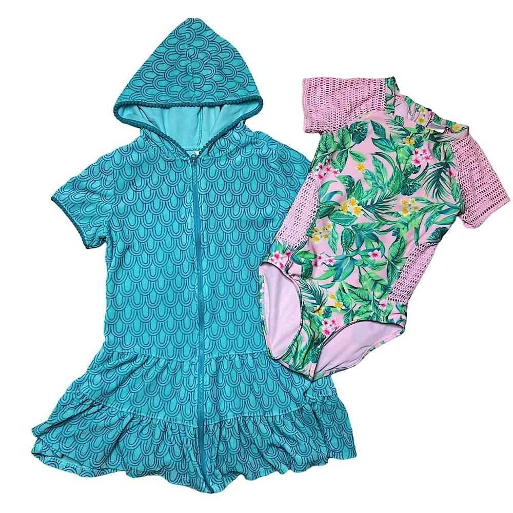 Tropical Swimsuit & Terry Cloth Coverup Bundle - Picture 6 of 11